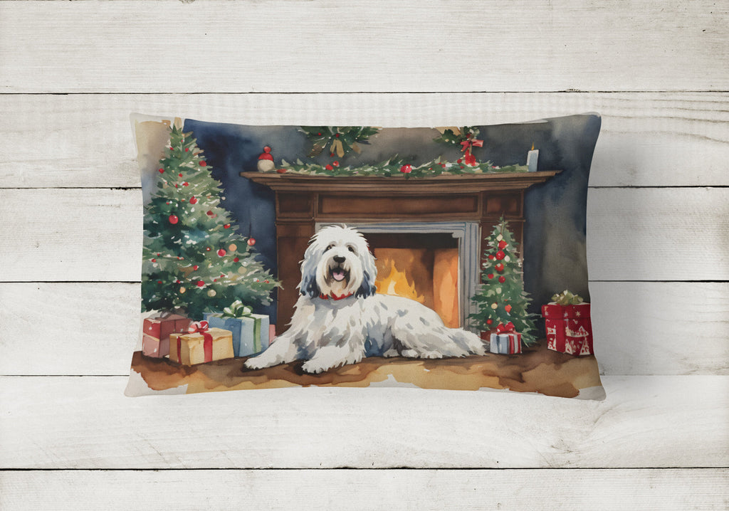Old English Sheepdog Cozy Christmas Throw Pillow