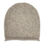 Beige Essential Knit Alpaca Beanie | Embroidered Cap