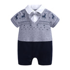 Gentleman Baby Bodysuit Summer Romper for Infants