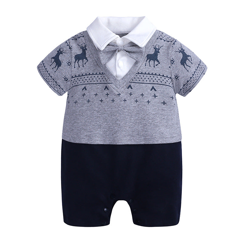 Gentleman Baby Bodysuit Summer Romper for Infants