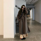 Baby Camel Velvet Double-sided Wool Coat in Almond White