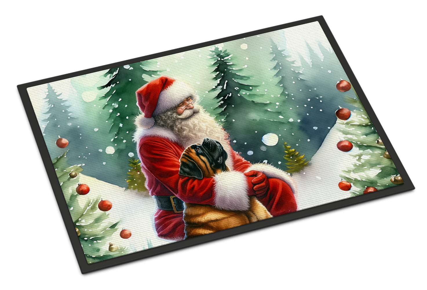Mastiff and Santa Claus Doormat