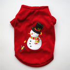 Christmas Pet Dog T-Shirt - Red Holiday Outfit | Streetwear