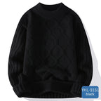 Men's Warm Twisted Flower Round Neck Sweater