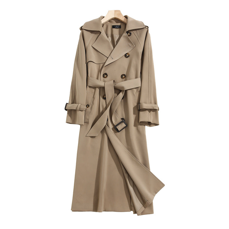 Mid-Length Trench Coat for Petite Women in Autumn