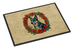 Australian Cattle Dog Christmas Flowers Doormat