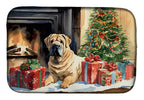 Shar Pei Cozy Christmas Dish Drying Mat