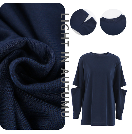 Hollowed Out Round Neck Knitted Women's Sweater