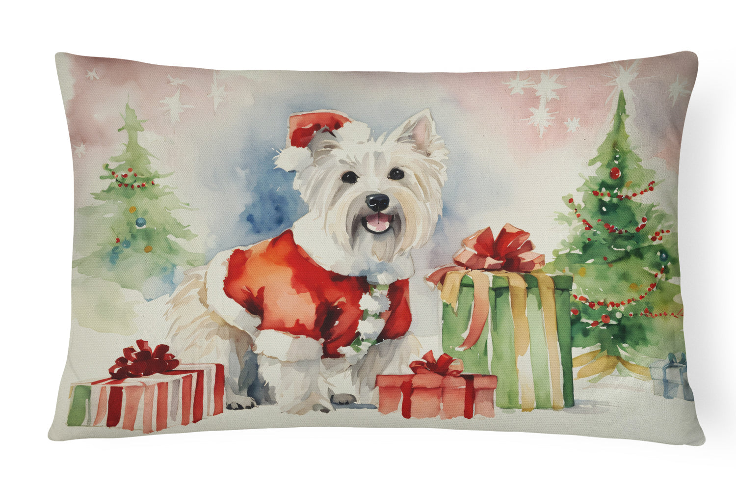 Westie Christmas Throw Pillow