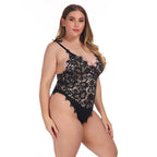 Plus-Size Women's Sexy Lace Stitching Lingerie Set