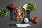 English Springer Spaniel and Santa Claus Glass Cutting Board