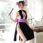 Retro Women's Cheongsam Backless Hollow Out Lingerie