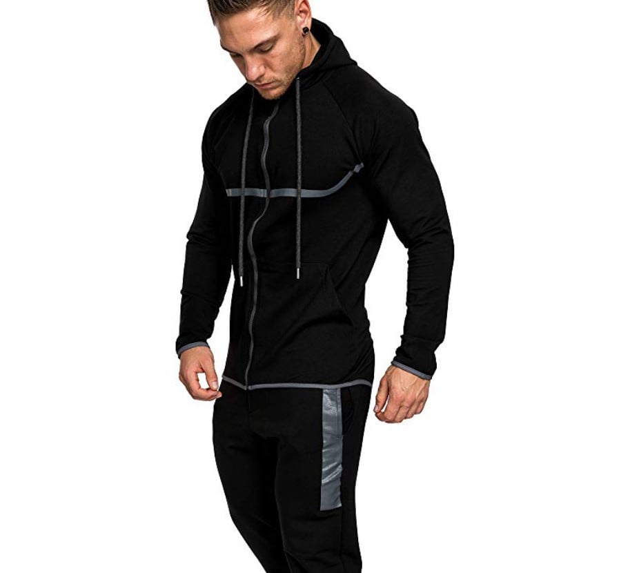 Men's Casual Color Block Sports Hoodie Cardigan | Streetwear