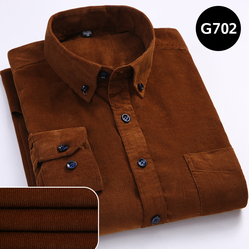 Cotton corduroy long sleeve shirt