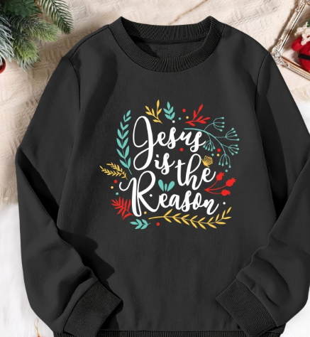 Christmas Printed Girls' Sports Sweater