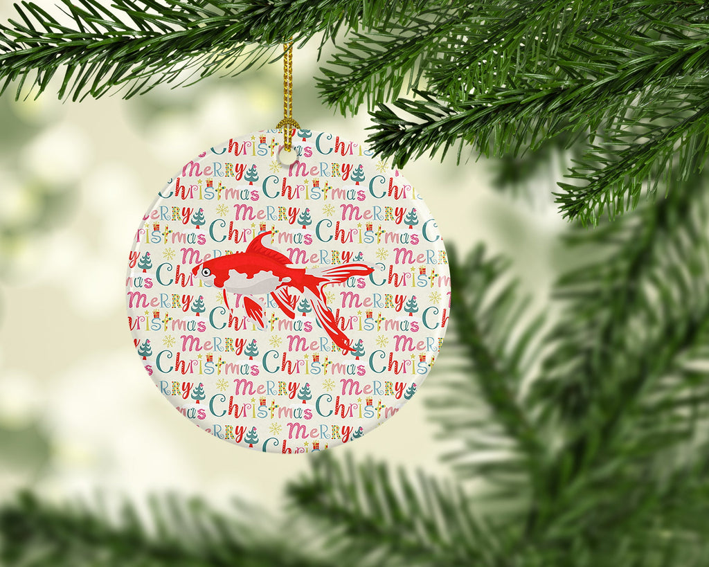 Comet Goldfish Christmas Ceramic Ornament