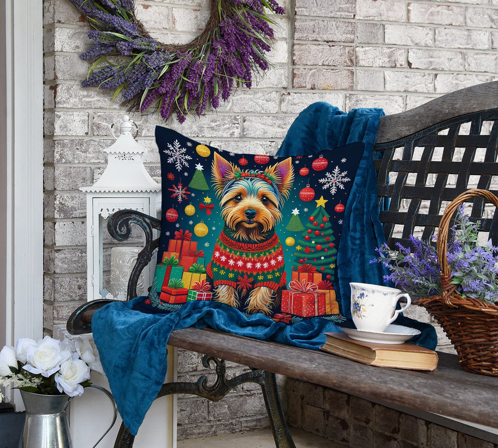 Australian Terrier Christmas Throw Pillow