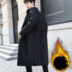 Men's Trendy Mid-Length Woolen Trench Coat