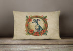 Italian Greyhound Christmas Flowers Throw Pillow