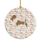 Wire Fox Terrier Merry Christmas Ceramic Ornament