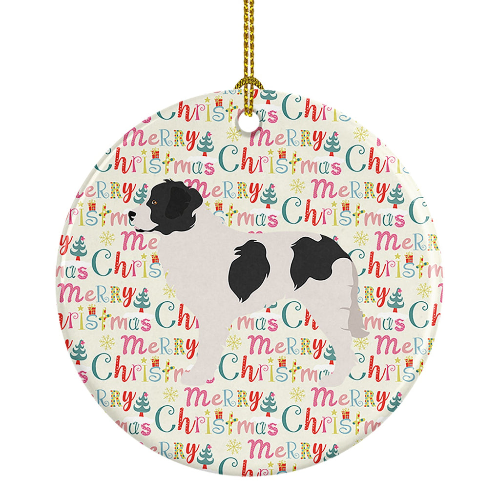 Landseer Merry Christmas Ceramic Ornament