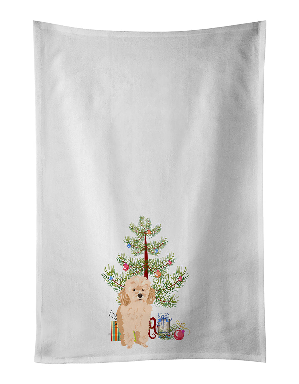 Poodle Toy Apricot #2 Christmas Kitchen Towel Set of 2