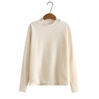 Loose Plus Size Women's Fleece Half Turtleneck Tee | Streetwear