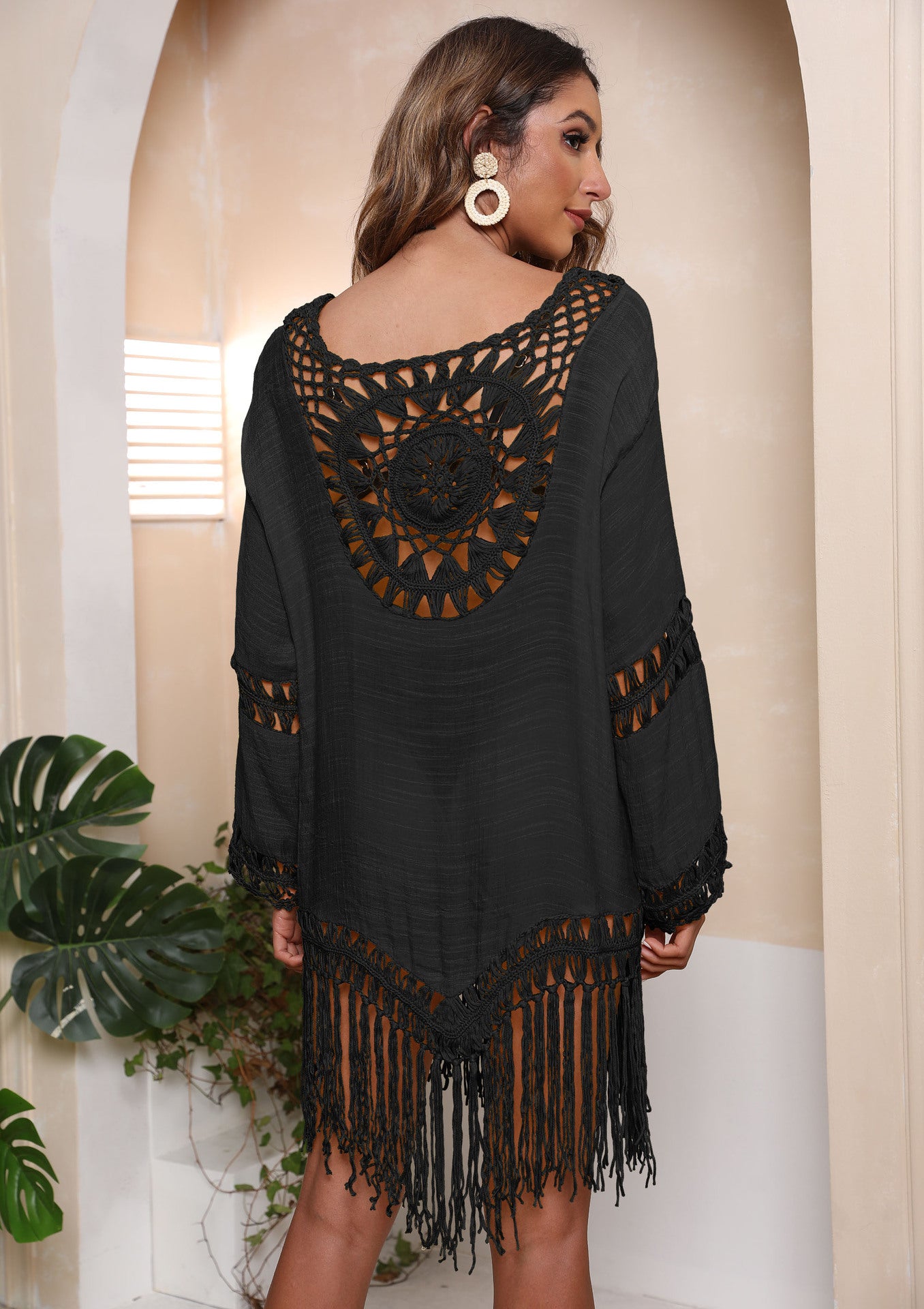 Crochet Fringe Beach Cover-Up
