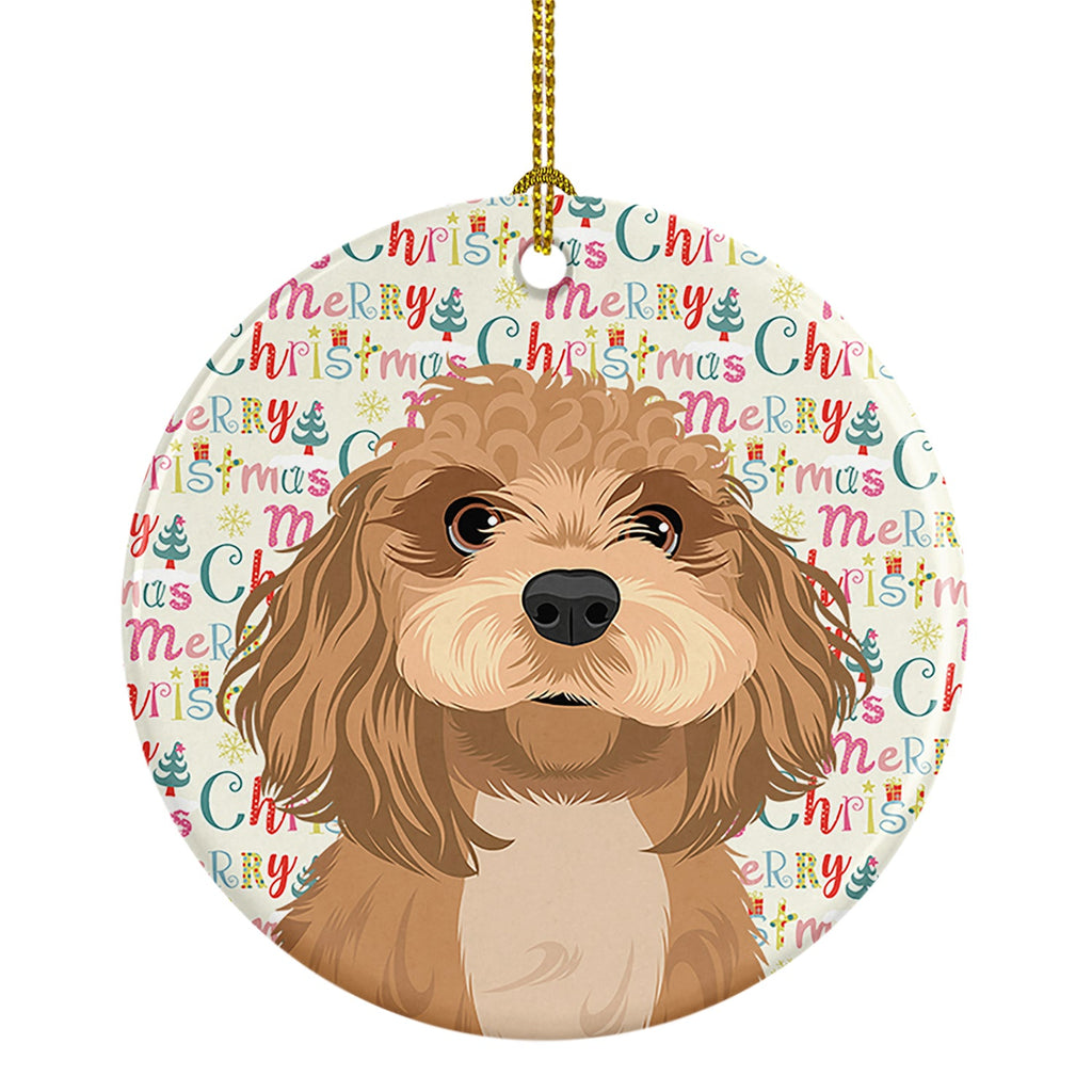 Shih-Tzu Red Christmas Ceramic Ornament