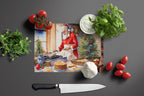 Cookies with Santa Claus Babbo Natale Glass Cutting Board