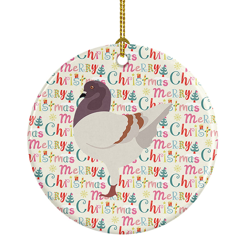 German Modena Pigeon Christmas Ceramic Ornament