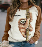 Women's Casual Pullover Sweater with Animal Print | Streetwear