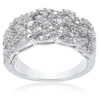 Delicate Cross-braided -encrusted Ring
