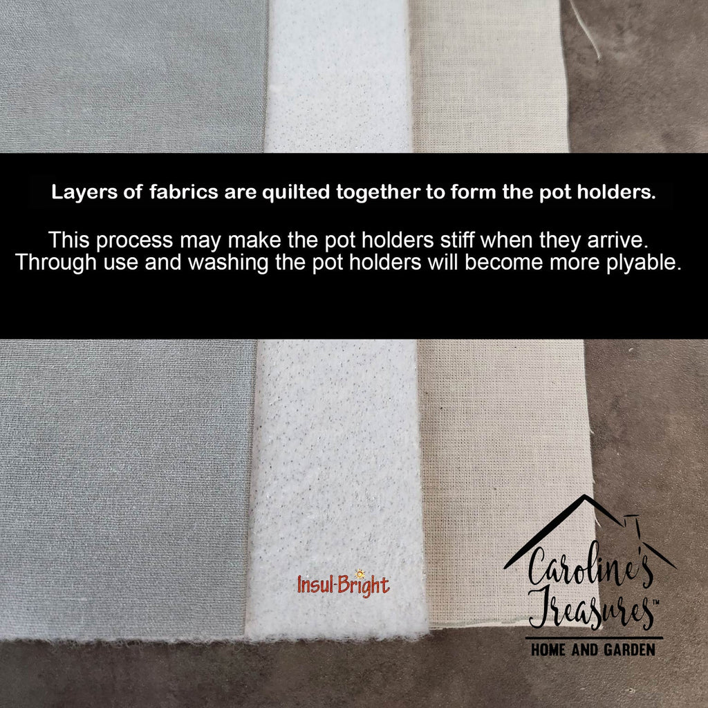 Petit Basset Griffon Vendeen Christmas Flowers Pair of Pot Holders