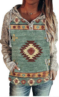 Autumn Casual Long Hoodie with Graphic Print for Women | Streetwear