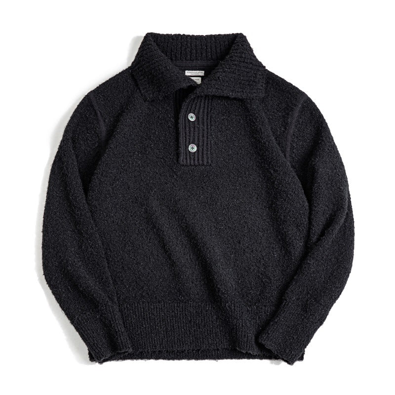 Thick Thermal Sweater with Lapel for Men