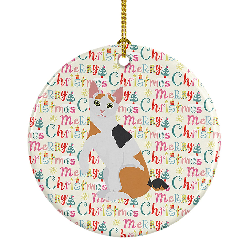 Japanese Bobtail Cat Christmas Ceramic Ornament