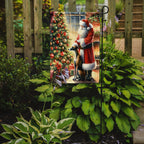 Greyhound and Santa Claus Garden Flag