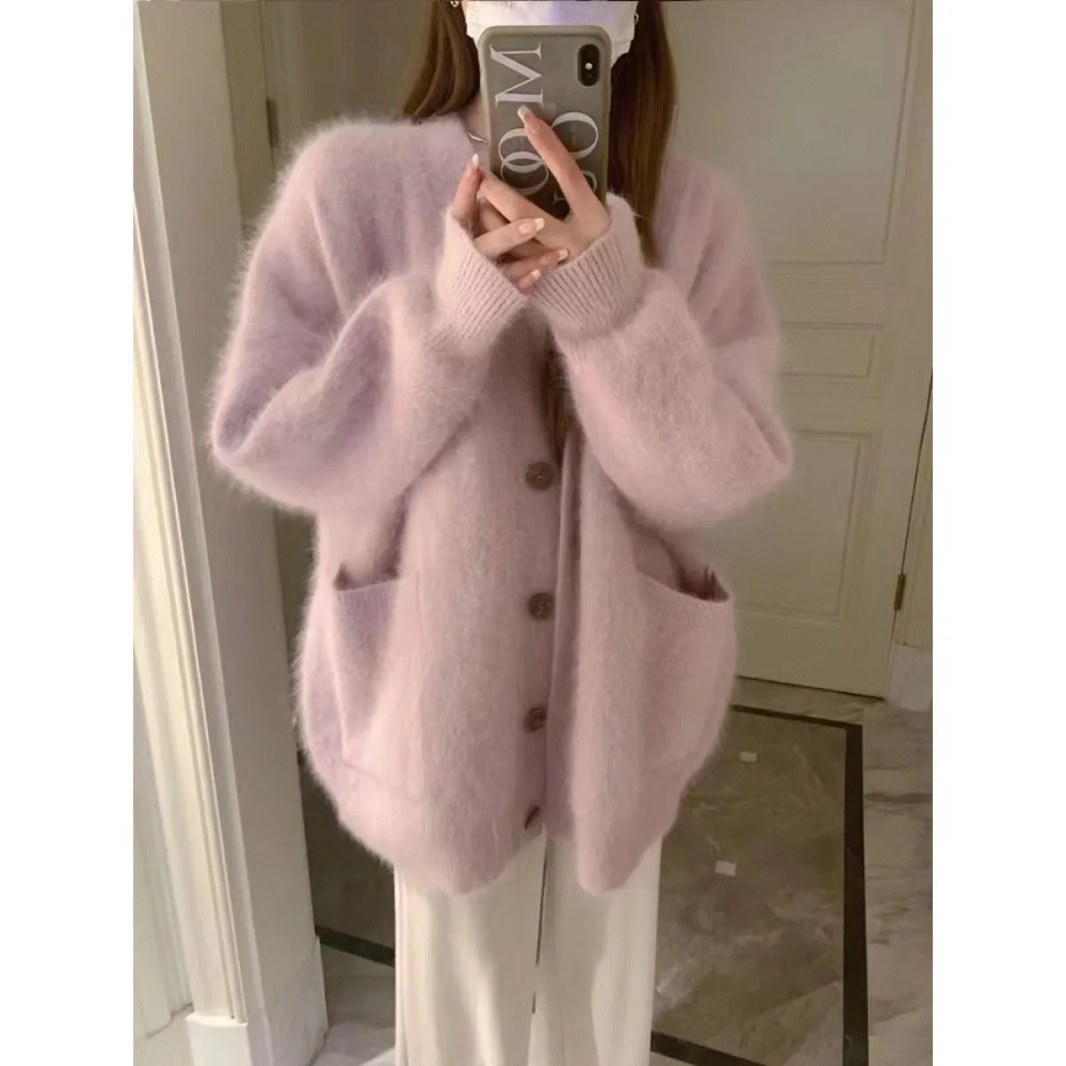 Women's Korean-style Fashionable Soft Waxy Autumn and Winter Warm Loose Coat