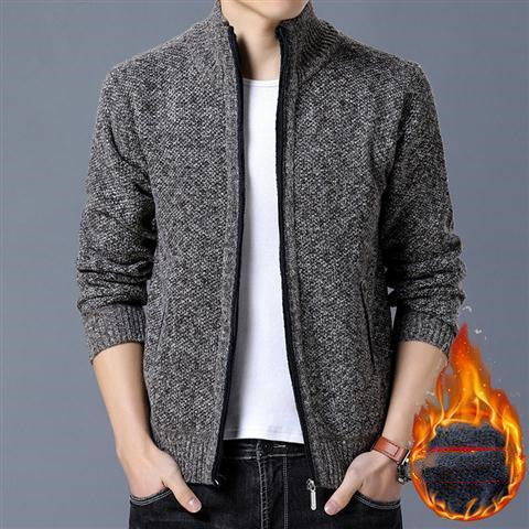 Thick Velvet Winter Men's Sweater Coat