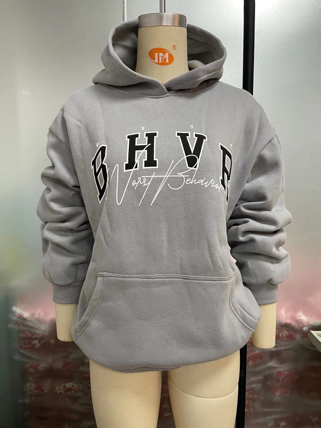 Game Letter Print Plush Long-sleeved Sweater