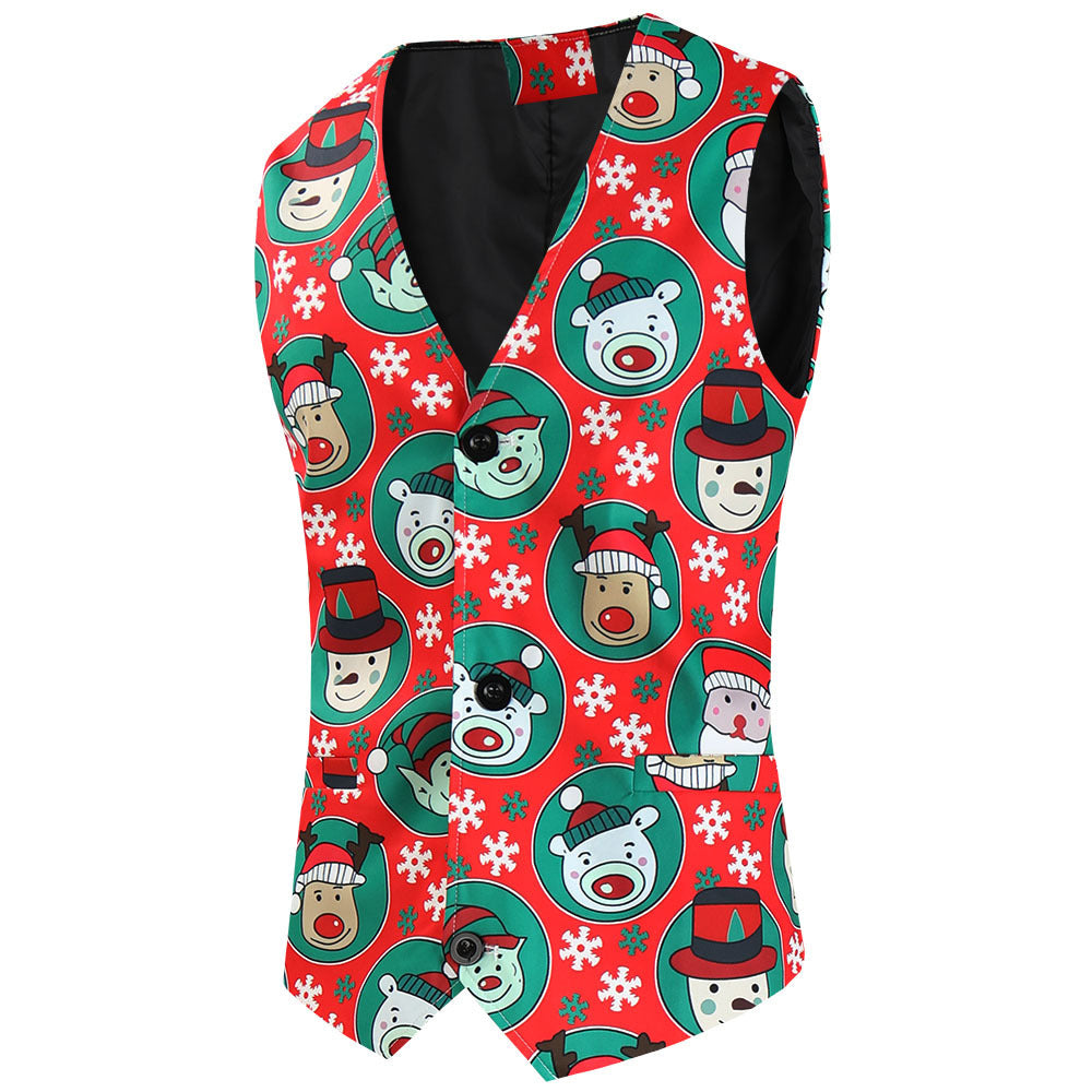 Men's Fashion Christmas Printed Casual Vest