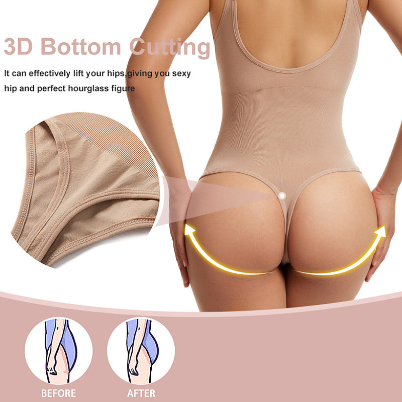 Plus Size Seamless Bodysuit with Thong for Women