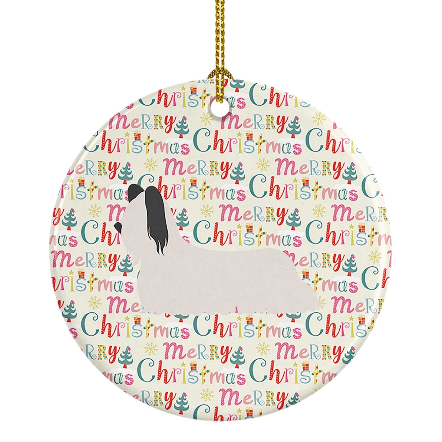 Skye Terrier Merry Christmas Ceramic Ornament
