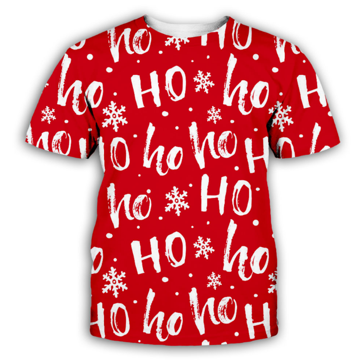 3D Christmas Couple T-Shirt with Cartoon Print | Streetwear