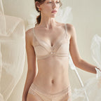 Lace Underwear Set with Wireless Design and Mesh