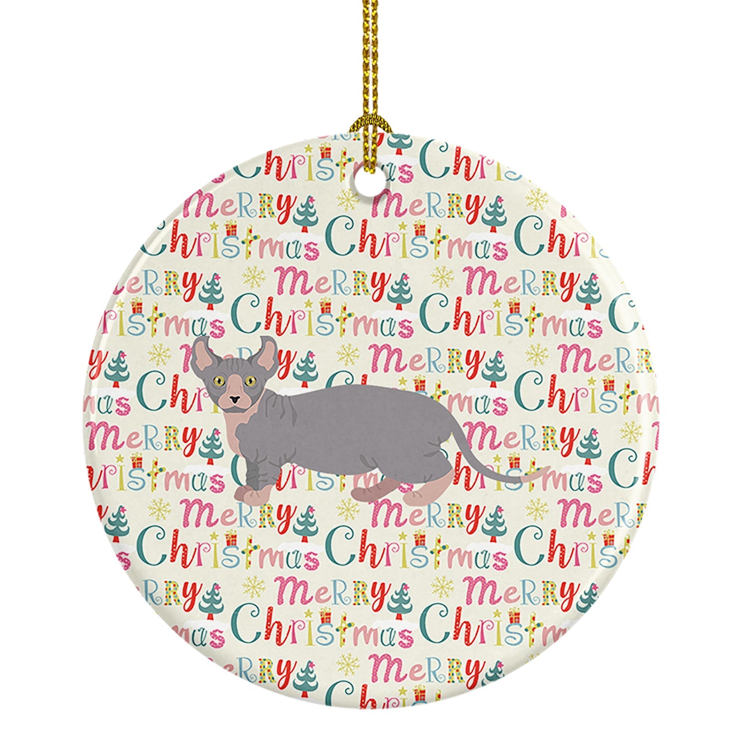 Dwelf #4 Cat Christmas Ceramic Ornament