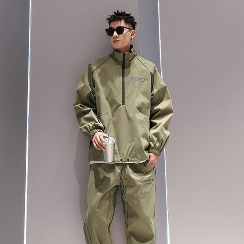 Trendy Reflective Stand Collar Pullover Jacket for Men | Streetwear