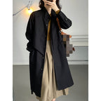 Slim Mid-Length Coat with Waist Detail