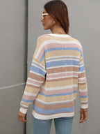 Fitshinling Striped Vintage Knit Sweater for Women